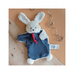 Doudou bio lapin marionnette