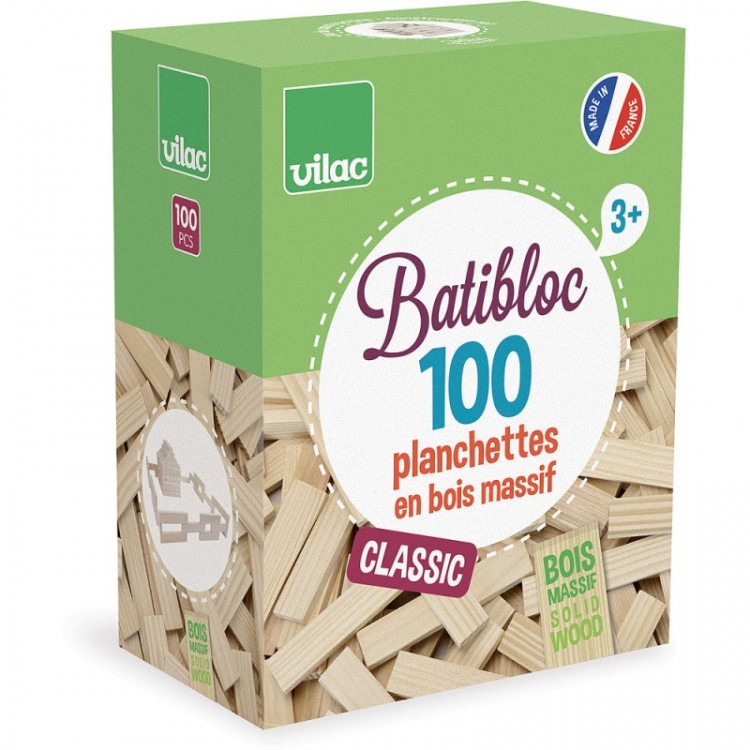 Batibloc Classic - 100 planchettes en bois massif