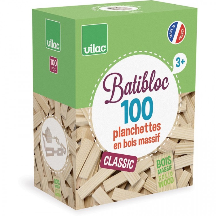 Batibloc Classic - 100 planchettes en bois massif Batibloc Classic - 100 planchettes en bois massif