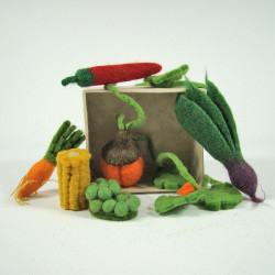 Mini légumes en laine feutrée x6
