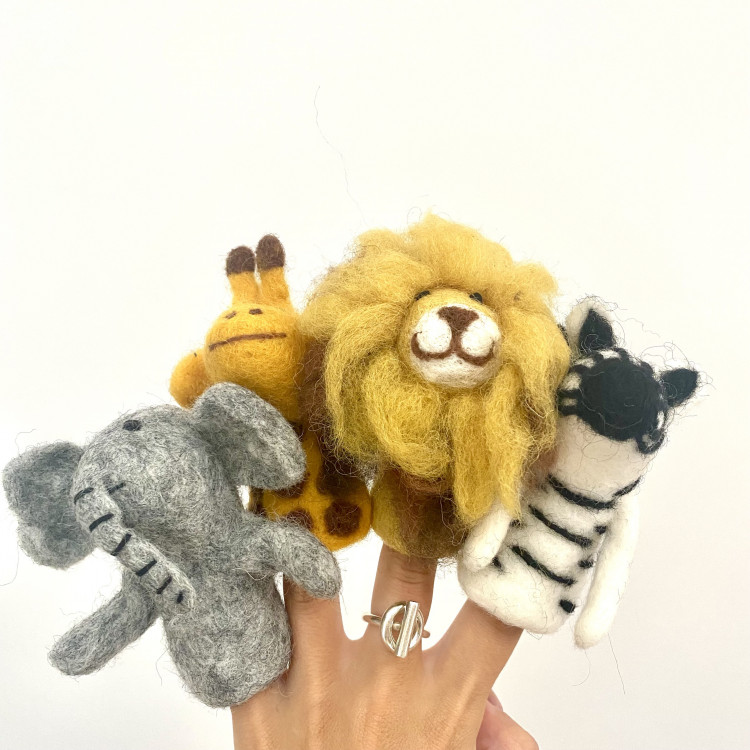 Lot de 5 marionnettes de doigts animaux