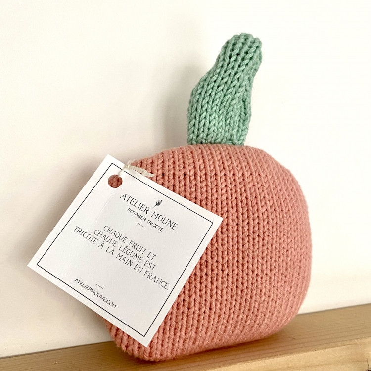 Doudou Fruit en tricot fait main - Pêche Doudou Fruit en tricot fait main - Pêche