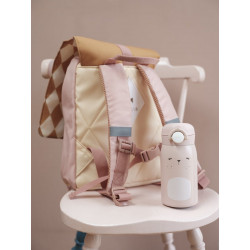 Sac à dos cartable polyester recyclé-Rose