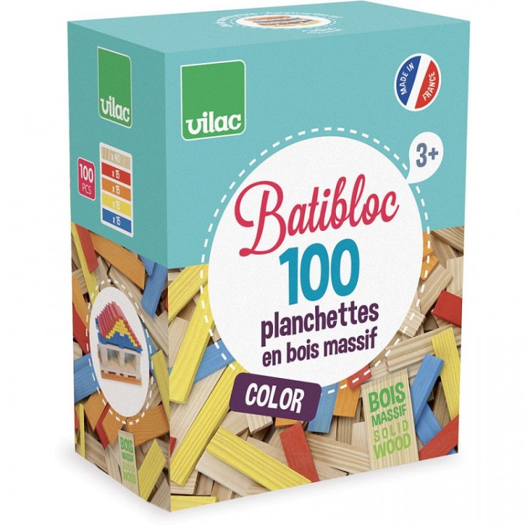 Batibloc color - 100 planchettes en bois