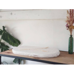 Couffin paille fait main et matelas coton