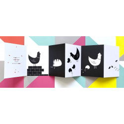 P'tite comptine en noir & blanc - Une poule sur un mur