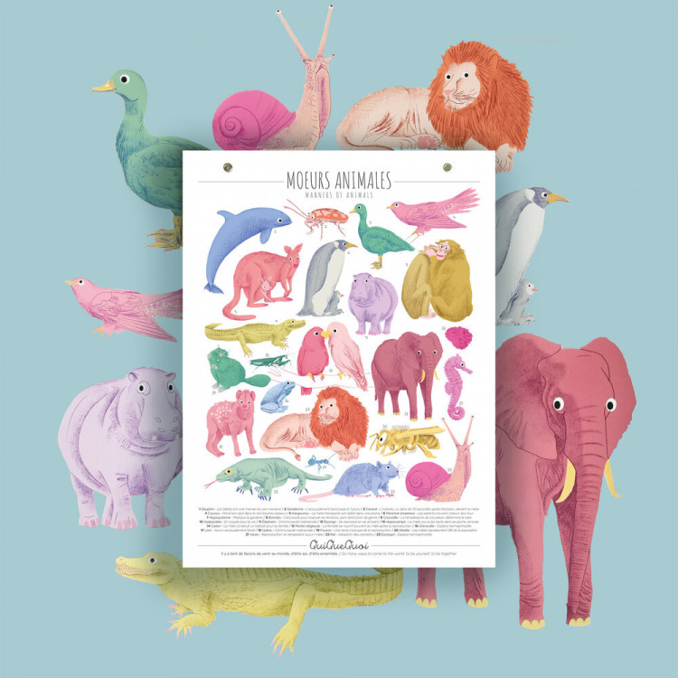 Affiche QuiQueQuoi Mœurs animales - 30x40 cm Affiche QuiQueQuoi Mœurs animales - 30x40 cm