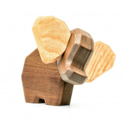 Petit éléphant en bois aimanté à assembler