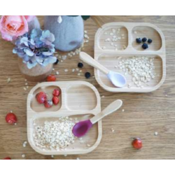 Assiette compartimentée + cuiller bambou