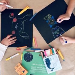 Pochette 10 feuilles de papier à dessin réutilisables
