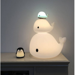 Veilleuse multicolore baleine en silicone