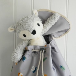 Peluche Mikkel renard Gris