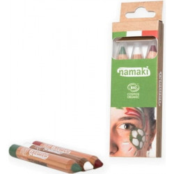Kit 3 crayons maquillage Vert-Blanc-Roug