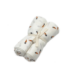Lot de 2 langes en gaze de coton
