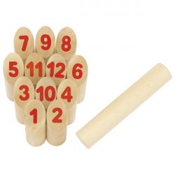 Jeu de vikings "Number Kubb" dans son sac en coton