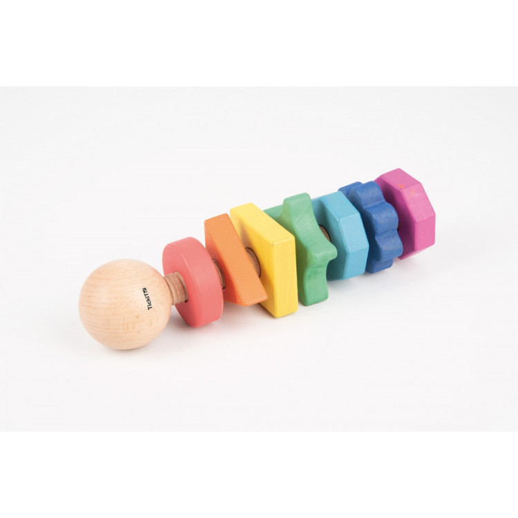 Jeu de formes à visser en bois arc-en-ciel Jeu de formes à visser en bois arc-en-ciel
