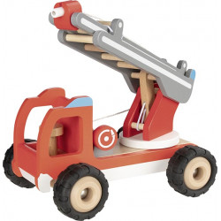 Camion de pompiers avec échelle en bois