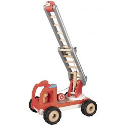 Camion de pompiers avec échelle en bois