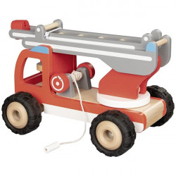 Camion de pompiers avec échelle en bois