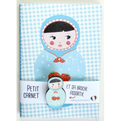 Petit carnet matriochka et sa broche poupée