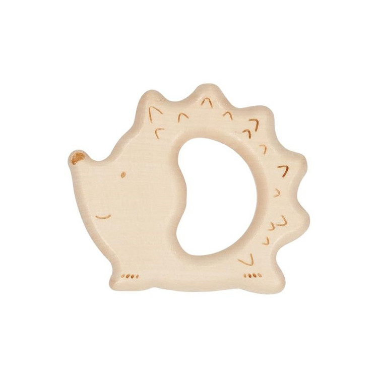 Hochet hérisson en bois brut Hochet hérisson en bois brut