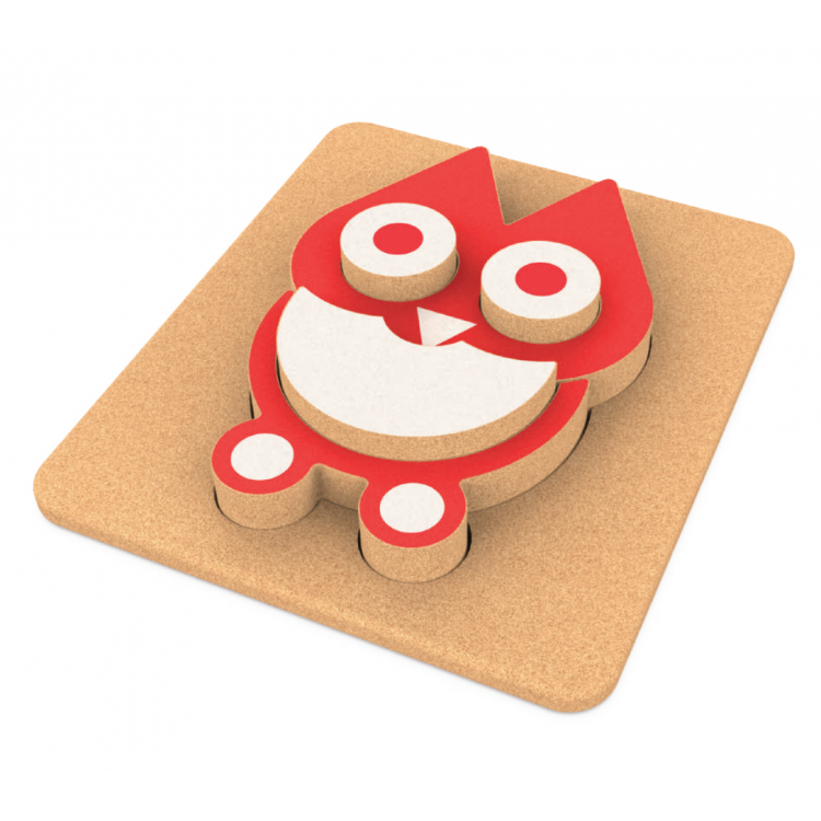 Puzzle 3D en liège - Hibou