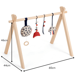 Arche d'éveil en bois avec coussin musical et accessoires - Baker