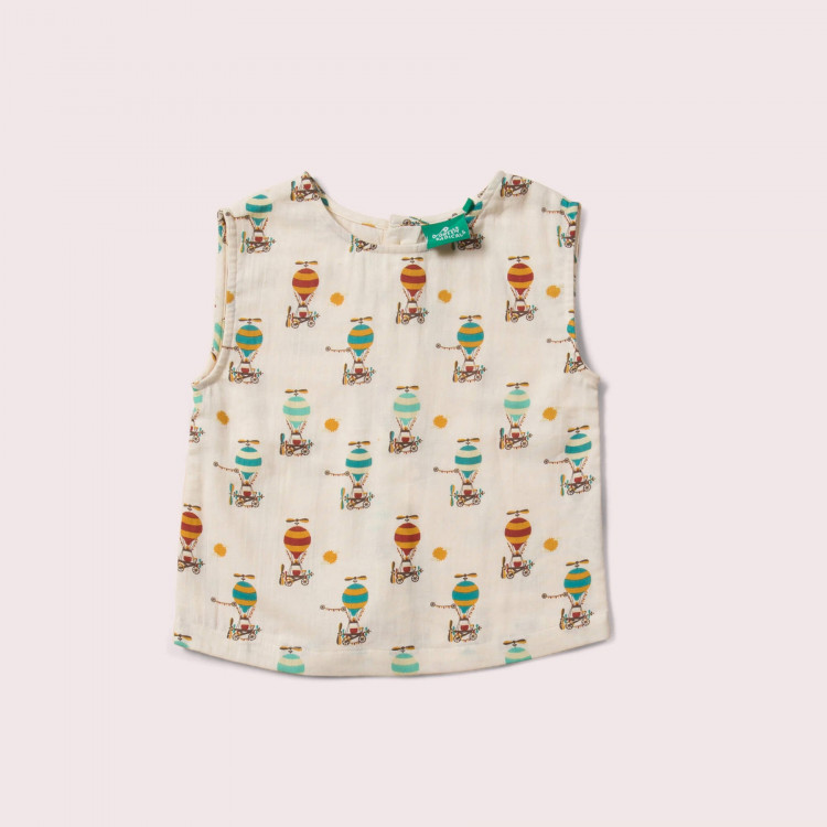 Blouse gaze de coton - imprimé montgolfières