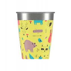 Set 4 tasses en acier inoxydable décoré