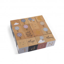 16 Cubes d'apprentissage en bois