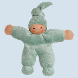Poupée souple lutin "aquarelle" - coton bio et laine