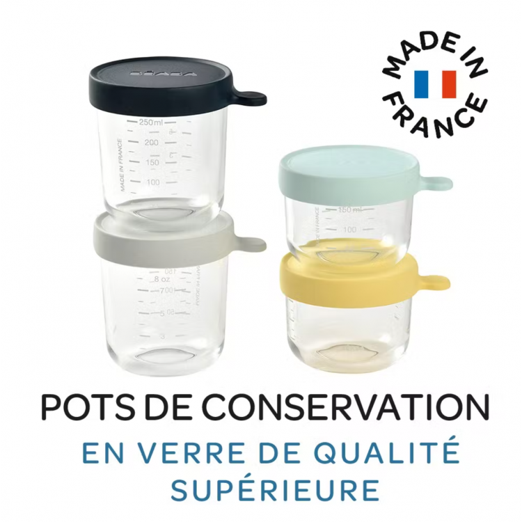 Coffret 4 pots - portions de conservation en verre Coffret 4 pots - portions de conservation en verre