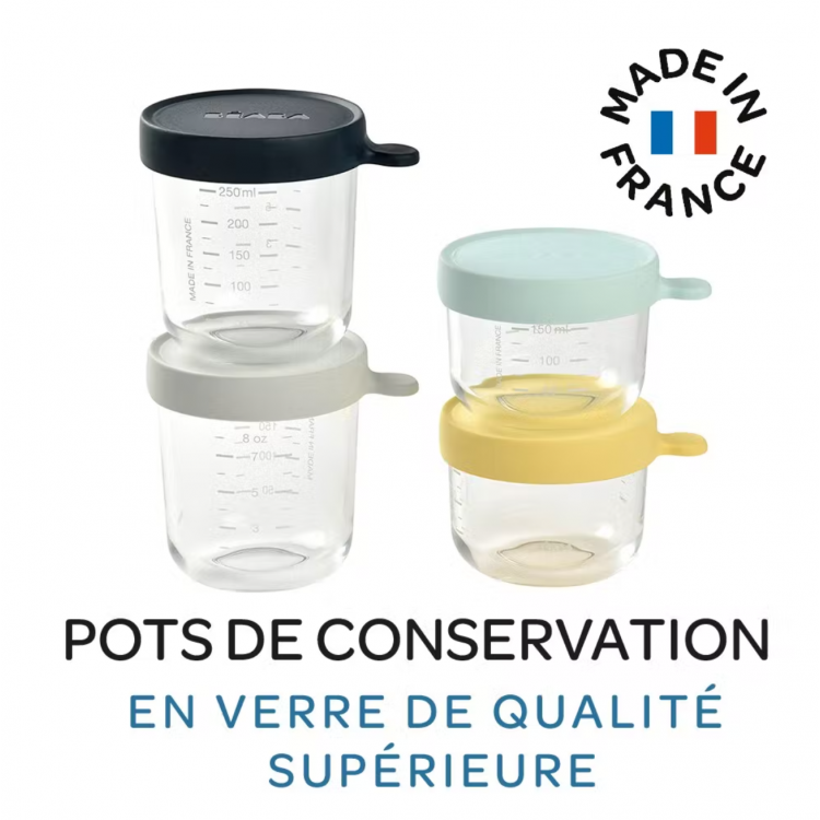 Coffret 4 pots - portions de conservation en verre