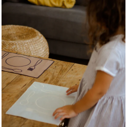 Set de table Montessori en coton enduit et brodé