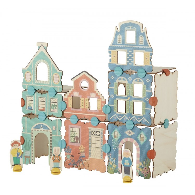 Jeu de construction en bois - Maisons flamandes Jeu de construction en bois - Maisons flamandes