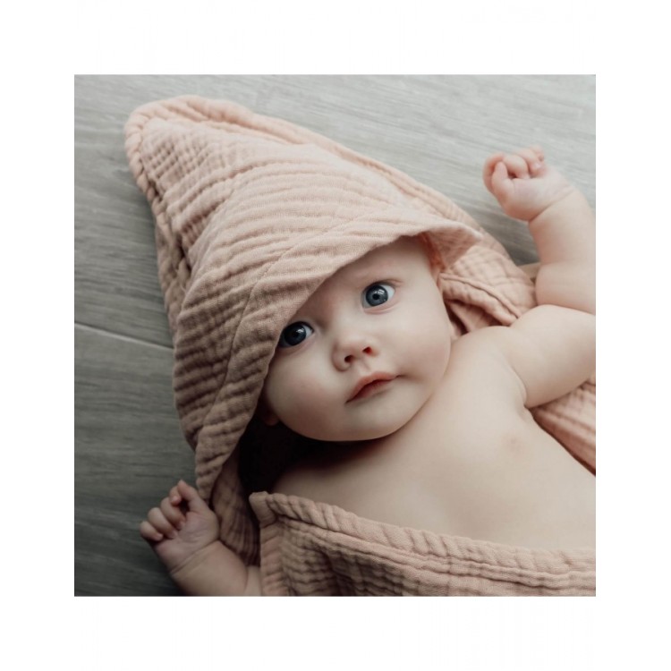 Cape de bain en mousseline de coton bio