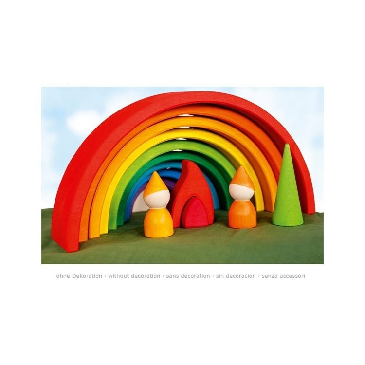 Jeu de construction arc-en-ciel en bois 11 pièces Jeu de construction arc-en-ciel en bois 11 pièces