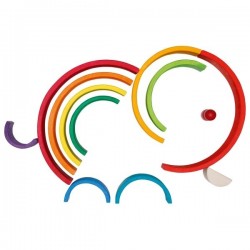 Jeu de construction arc-en-ciel en bois 11 pièces