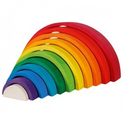 Jeu de construction arc-en-ciel en bois 11 pièces