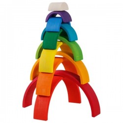 Jeu de construction arc-en-ciel en bois 11 pièces