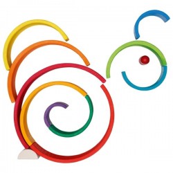 Jeu de construction arc-en-ciel en bois 11 pièces