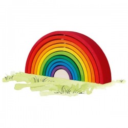 Jeu de construction arc-en-ciel en bois 11 pièces