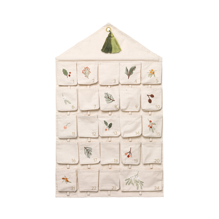 Calendrier de l'Avent réutilisable - Décor gui Calendrier de l'Avent réutilisable - Décor gui