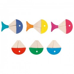 Coffret de construction et puzzle poissons colorés