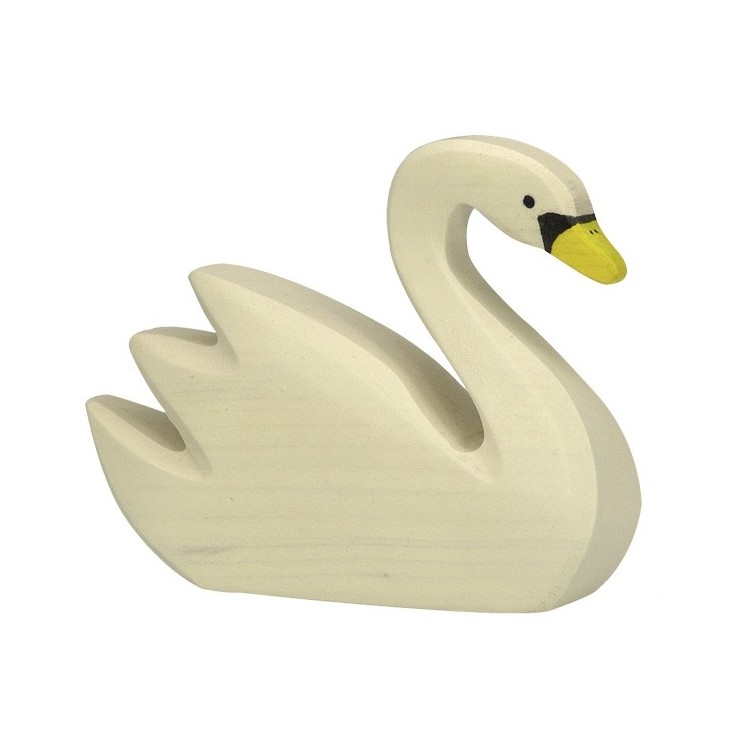 Cygne nageant - Peint à la main