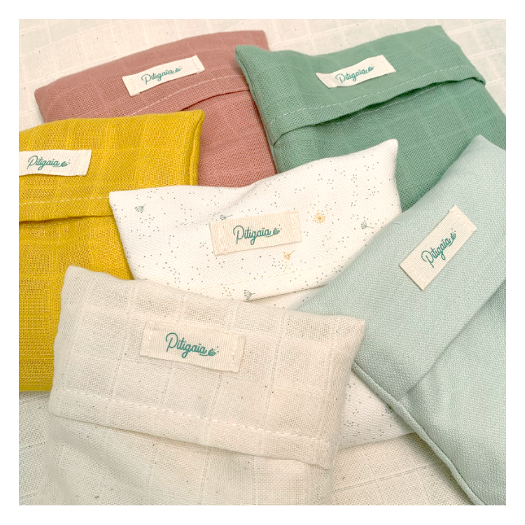 Bouillotte sèche unie en coton GOTS