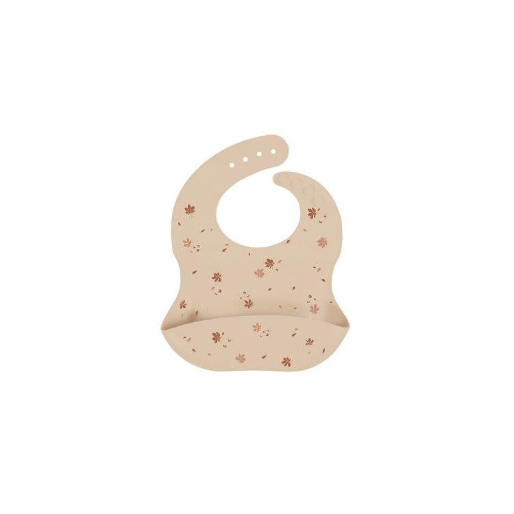 Bavoir en silicone - Motif noisetiers