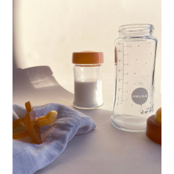 Lot de 2 biberons en verre et caoutchouc - 250 ml "zéro plastique"