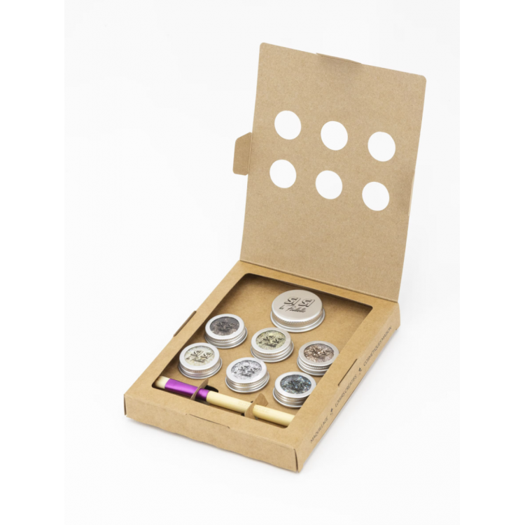 Kit prêt à pailleter 6 couleurs - paillettes biodégradables Kit prêt à pailleter 6 couleurs - paillettes biodégradables