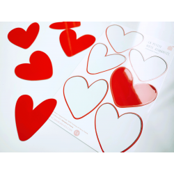 Magnets "Post-it" - Notes aimantées en forme de cœurs